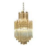 Chandelier with Murano glass prism trides, handmade.