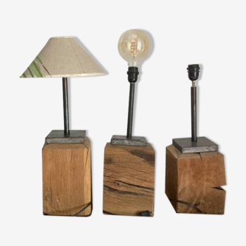 Solid wood designer lamp