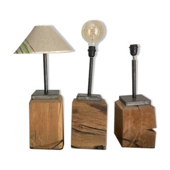 Solid wood designer lamp