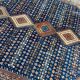 Handmade Yalameh Persian rug 200x300 indigo blue terracotta