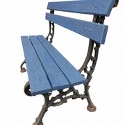 Ancien banc de jardin en fonte et bois repeint