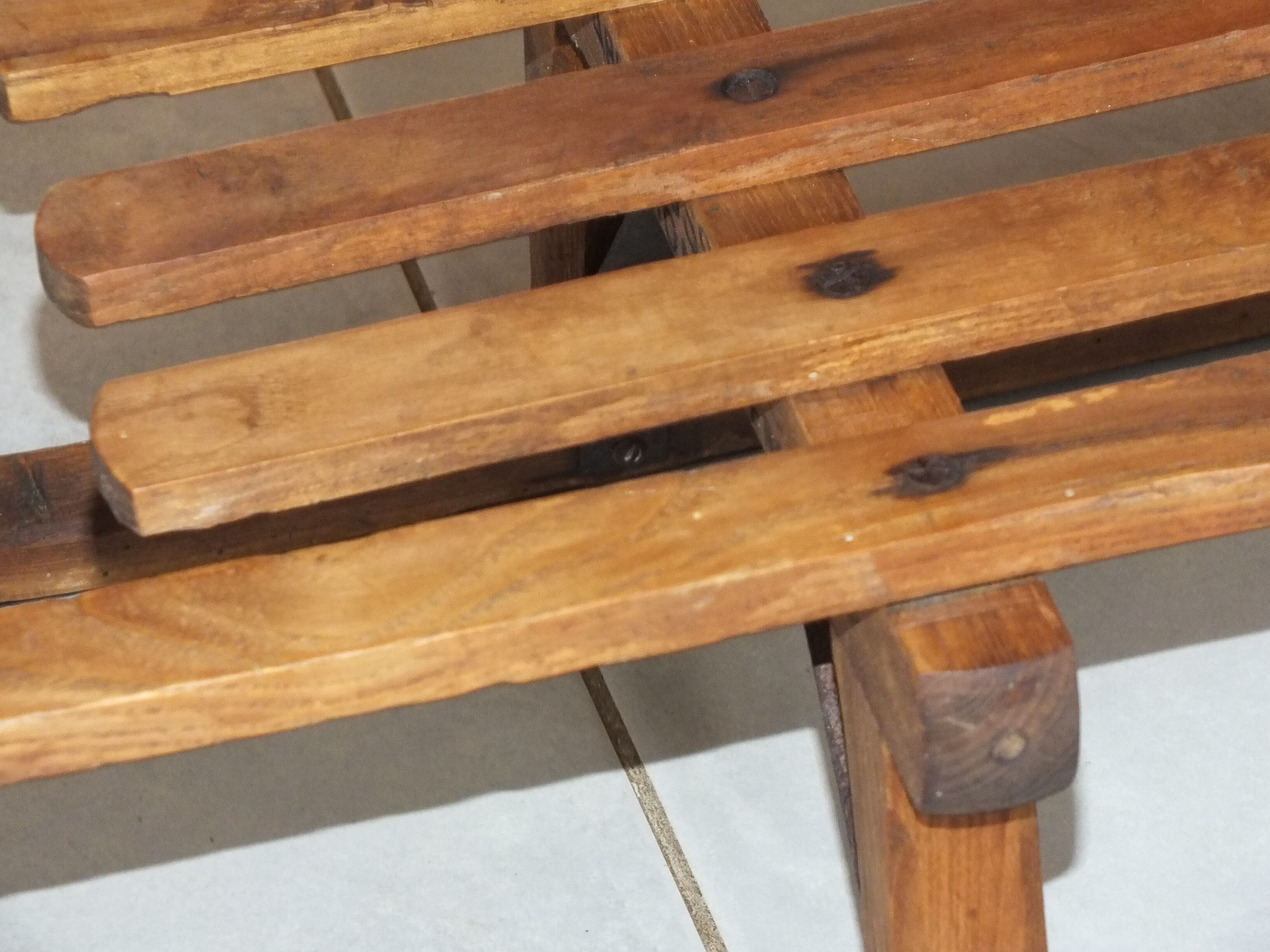 Old wooden toboggan Abel Rossignol