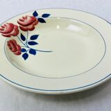 Vintage hollow round dish décor flowers HBCM pink red