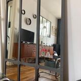 XXL industrial workshop mirror with metal frame  114x180cm
