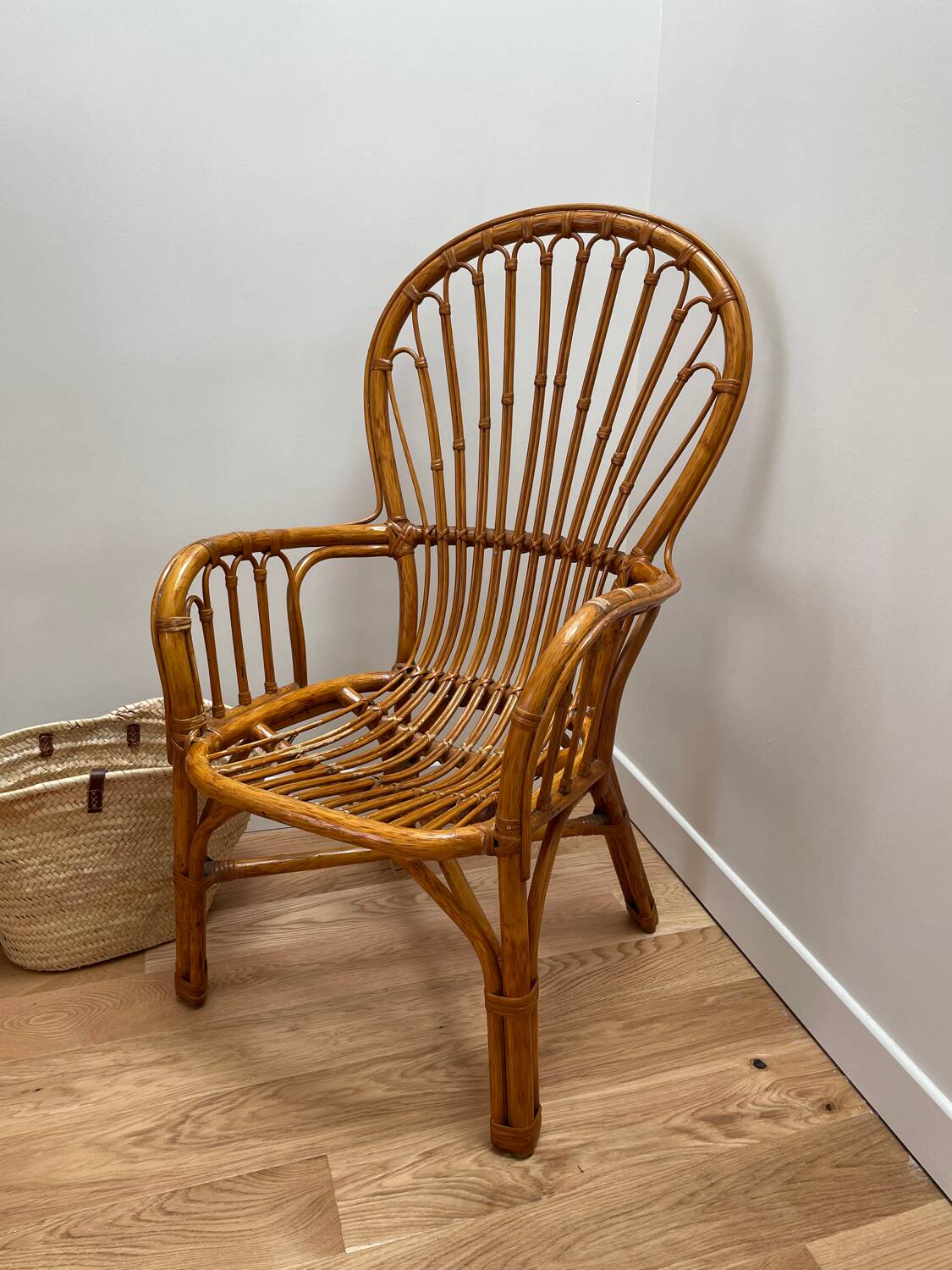 Vintage rattan armchair