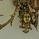 french antique Louis XlV bronze beveled mirror with 3 lights