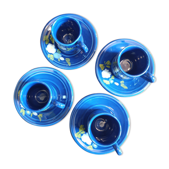Coffee cups with vintage saucers