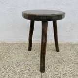 Brutalist stool in solid wood