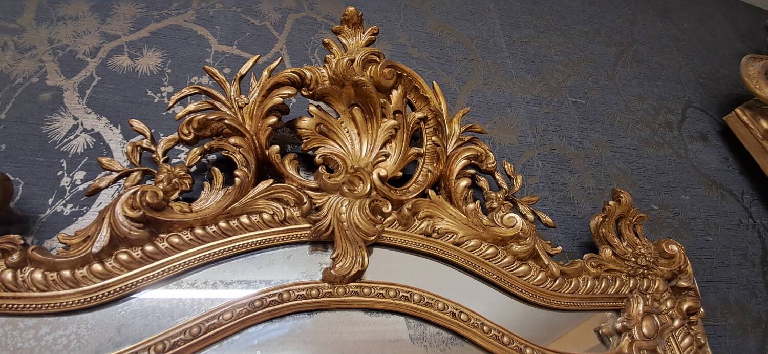 19th century mirror with parecloses 173 x 105