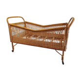 Vintage rattan baby bed