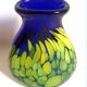 Cobalt blue vase with yellow inclusion Height 33 cm