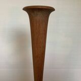 Old trumpet-shaped wooden vase