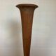 Old trumpet-shaped wooden vase