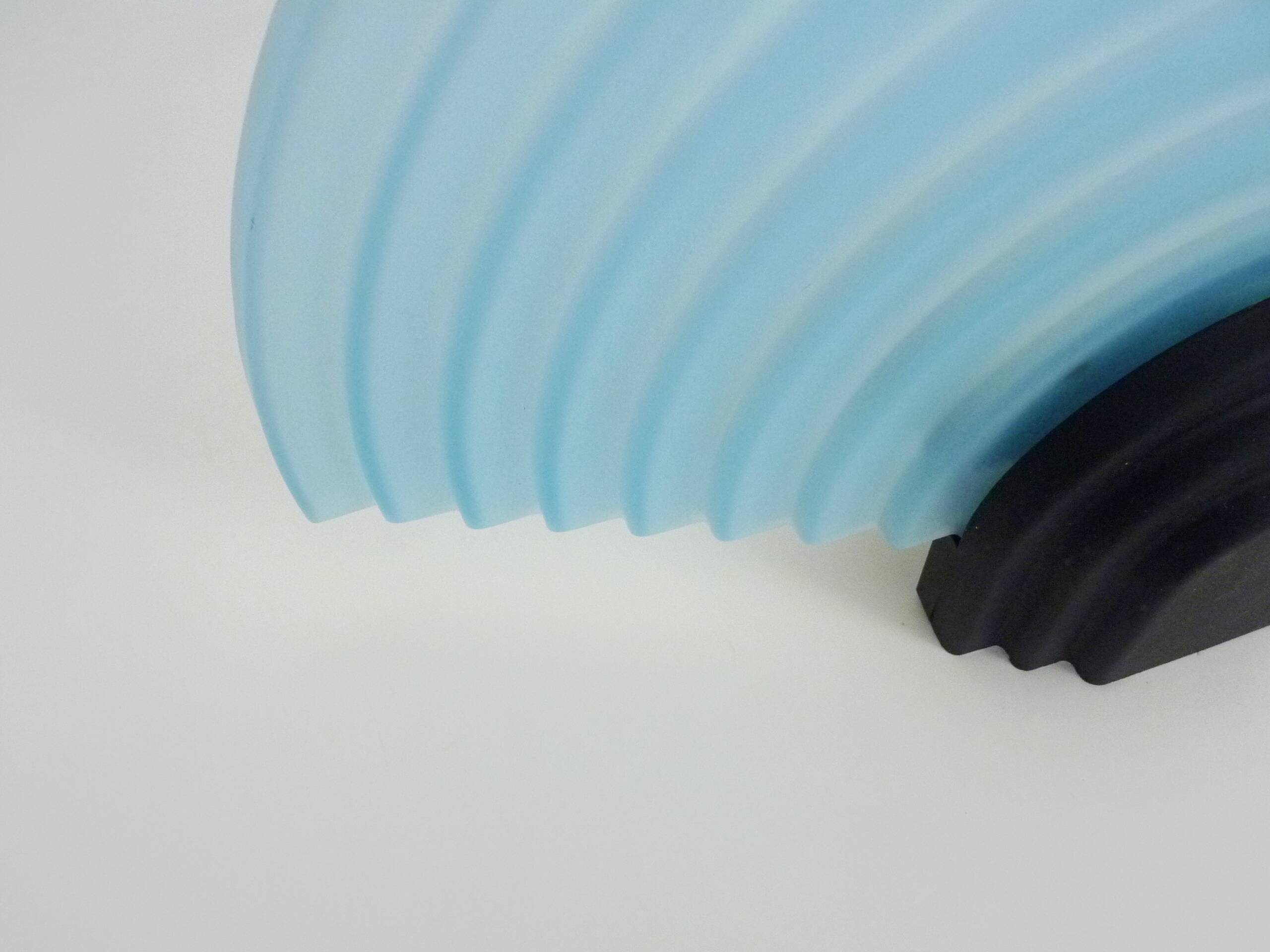 Pair of AV Mazzega wall lights in blue Murano glass. 1980s