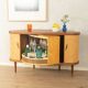 Elegant bar cabinet from the 1950s with rotating compartment and mirrored back