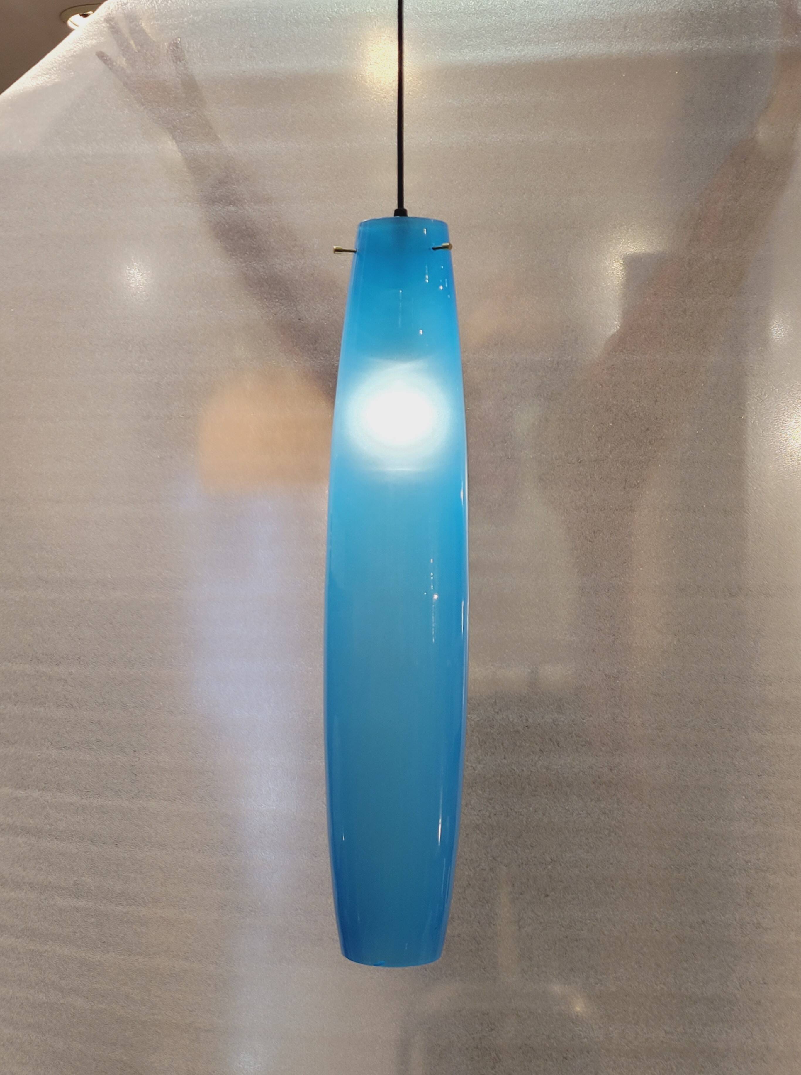 Blue tech lamp, Murano crystal, Vetreria Vistosi, 70's – Italy