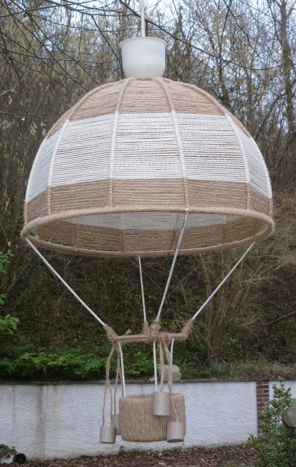 Jute hanging lamp for children's room