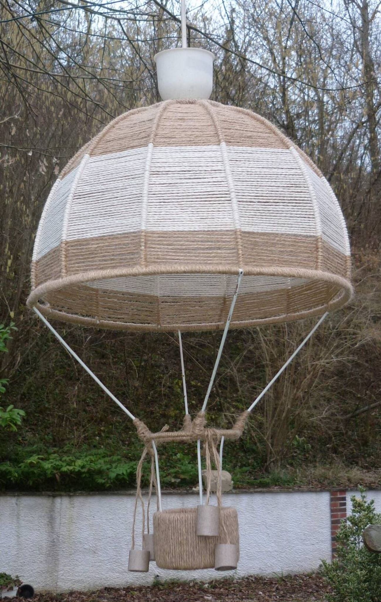 Jute hanging lamp for children's room