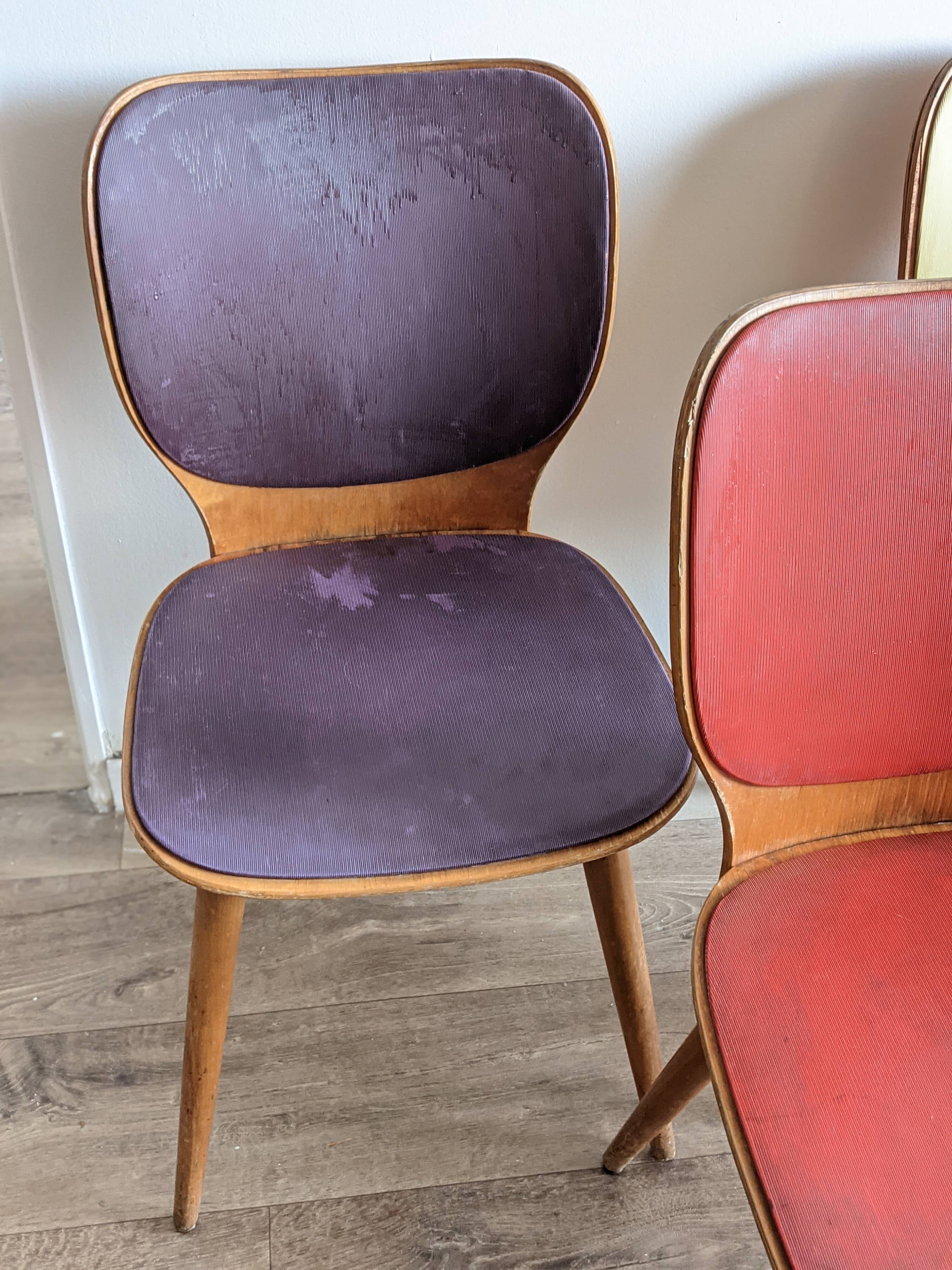 Suite of 4 Baumann chairs by Max Bill