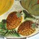 Vintage plate signed Puigdemont stylized ruit patterns