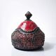Vintage 2000s red and grey handmade raku jewellery box