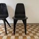 90s designer chairs in lacquered curved wood (X2)