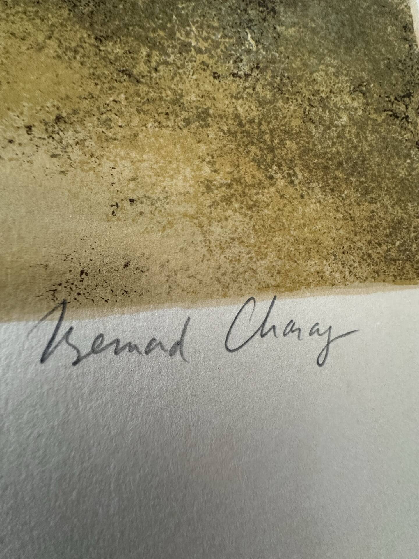 Lithographie originale de Bernard Charoy « vieille ferme »