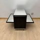 Art Deco Bar Cart in Black Lacquered Mahogany, Mirrored Glass & Chrome, France, 1930