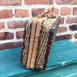 Wicker picnic suitcase