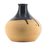 Salmon pink vase with brown top, Lund Danmark