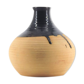 Salmon pink vase with brown top, Lund Danmark