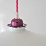 Pleated opaline suspension, pink cord