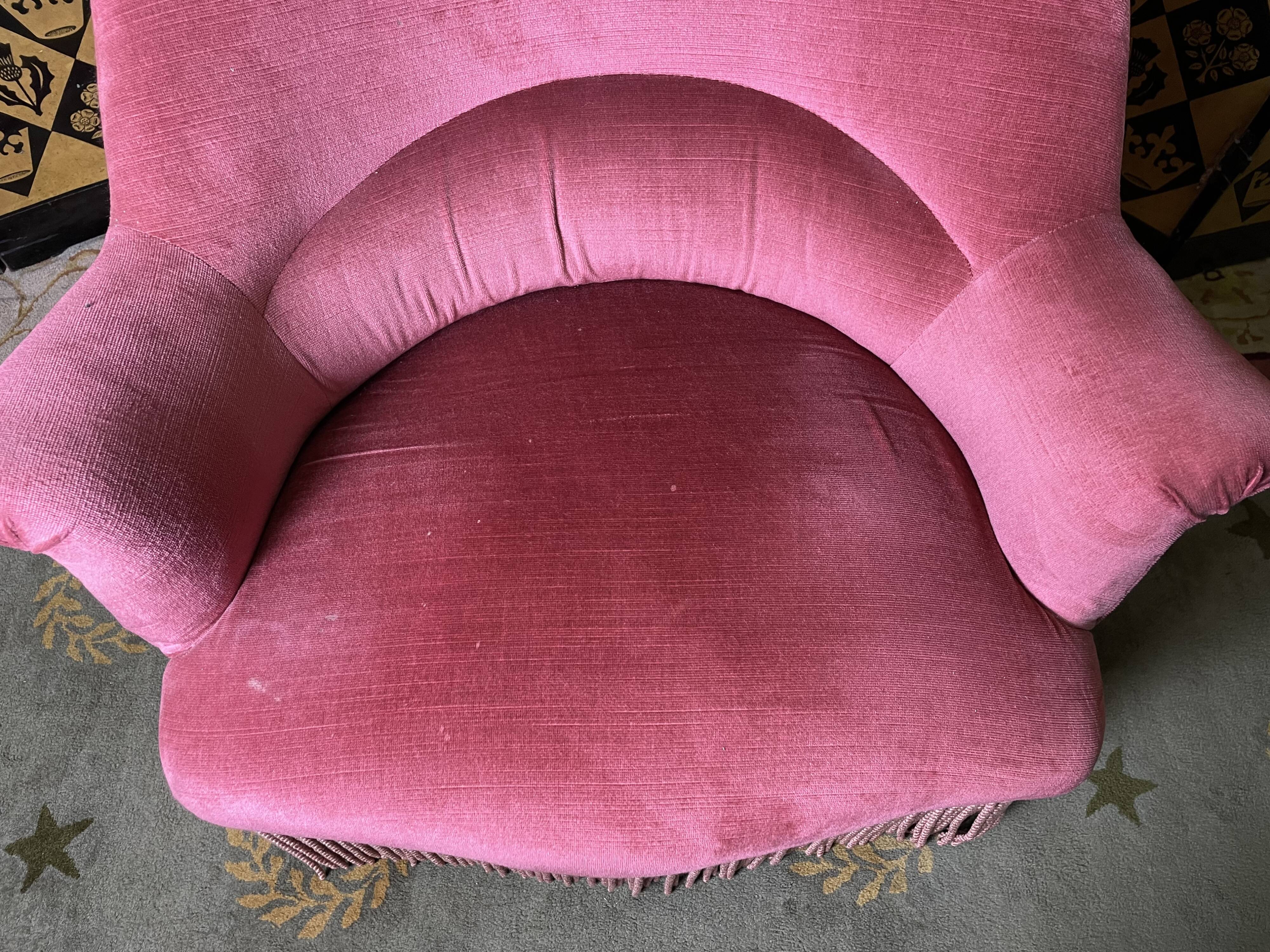 Toad armchair Napoleon III pink velvet