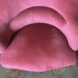 Toad armchair Napoleon III pink velvet