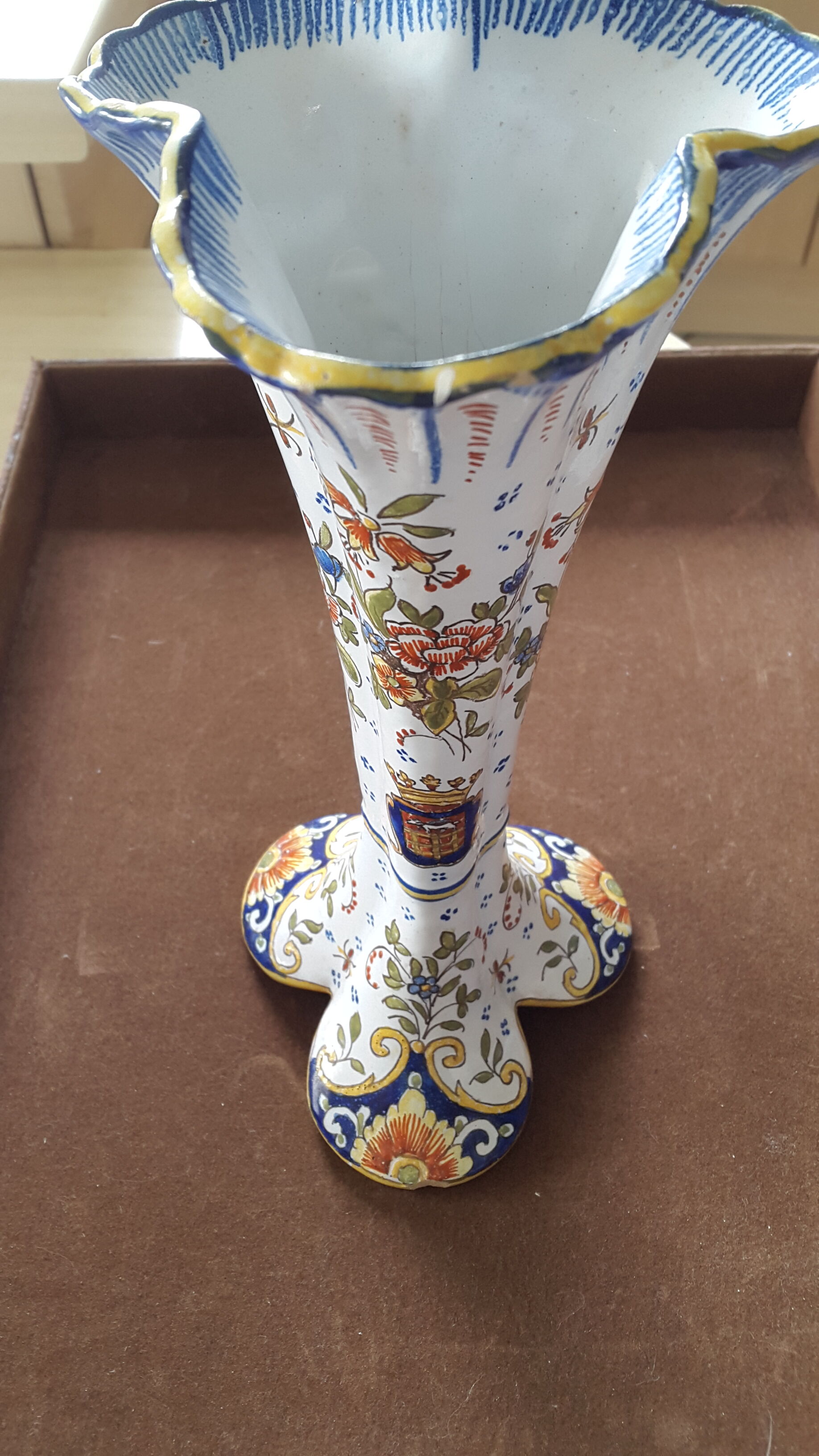 Desvres earthenware vase
