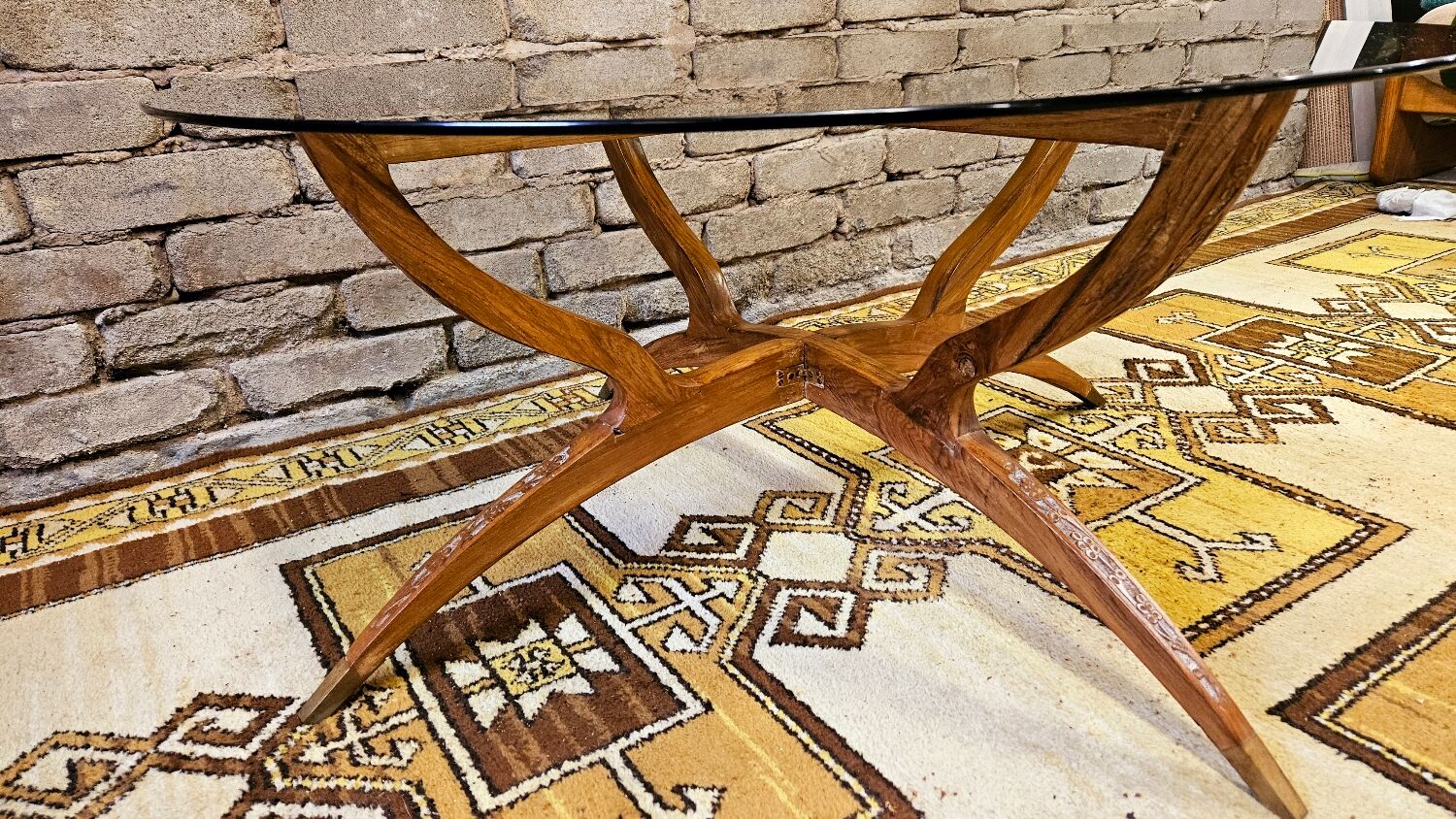 Vintage 1960s spider leg coffee table