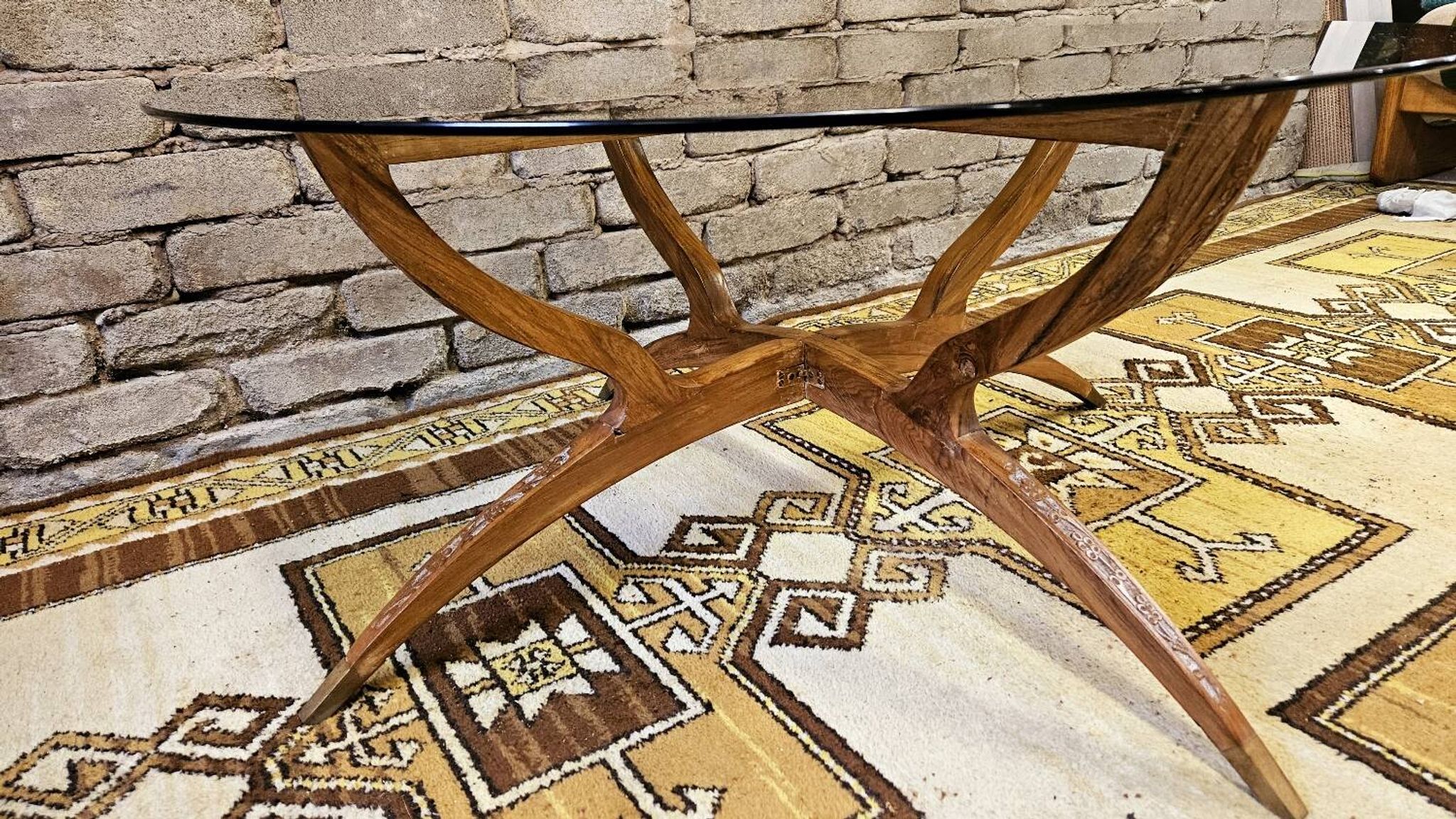 1960s vintage spider leg coffee table
