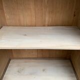 Antique Parisian bonnet wardrobe with khaki patina