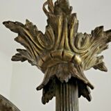 French antique bronze 3 light semi flush chandelier opaque patterned shades