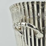Vintage silver-plated bamboo wine bucket