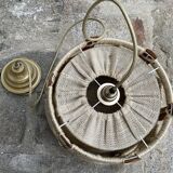 Scandinavian style jute and wood pendant light