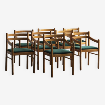 Ensemble de 8 chaises à repas dans le style de Vico Magistretti, Italie, 1970