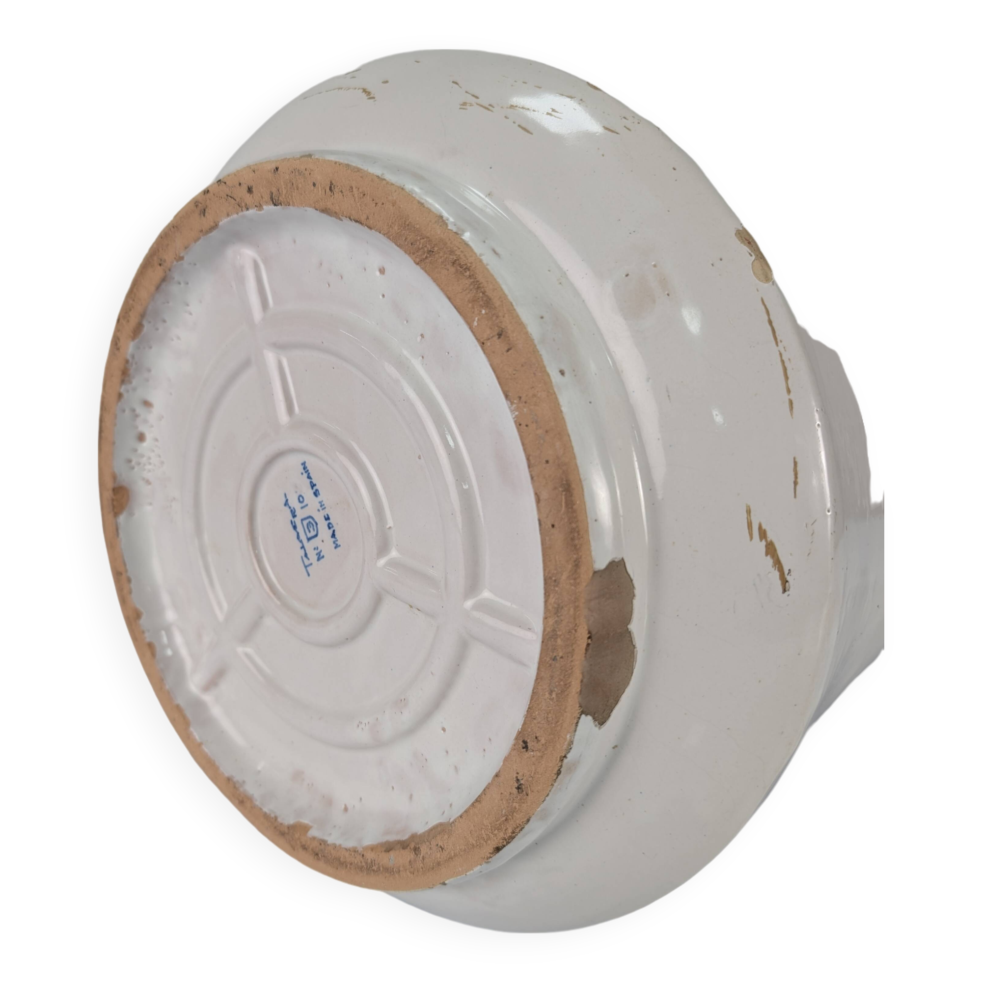 Antique Talavera Ceramic Umbrella and Walking Stick Stand with Bilbao Coat