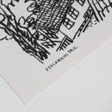 Stig Claesson "Stockholm Roofs" Lithography, 42x32cm, 1981