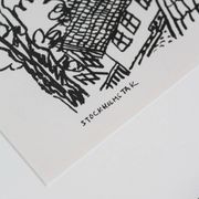 Stig Claesson "Toits de Stockholm" Lithographie, 42x32cm, 1981