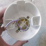 Two opaline glass globe wall lights