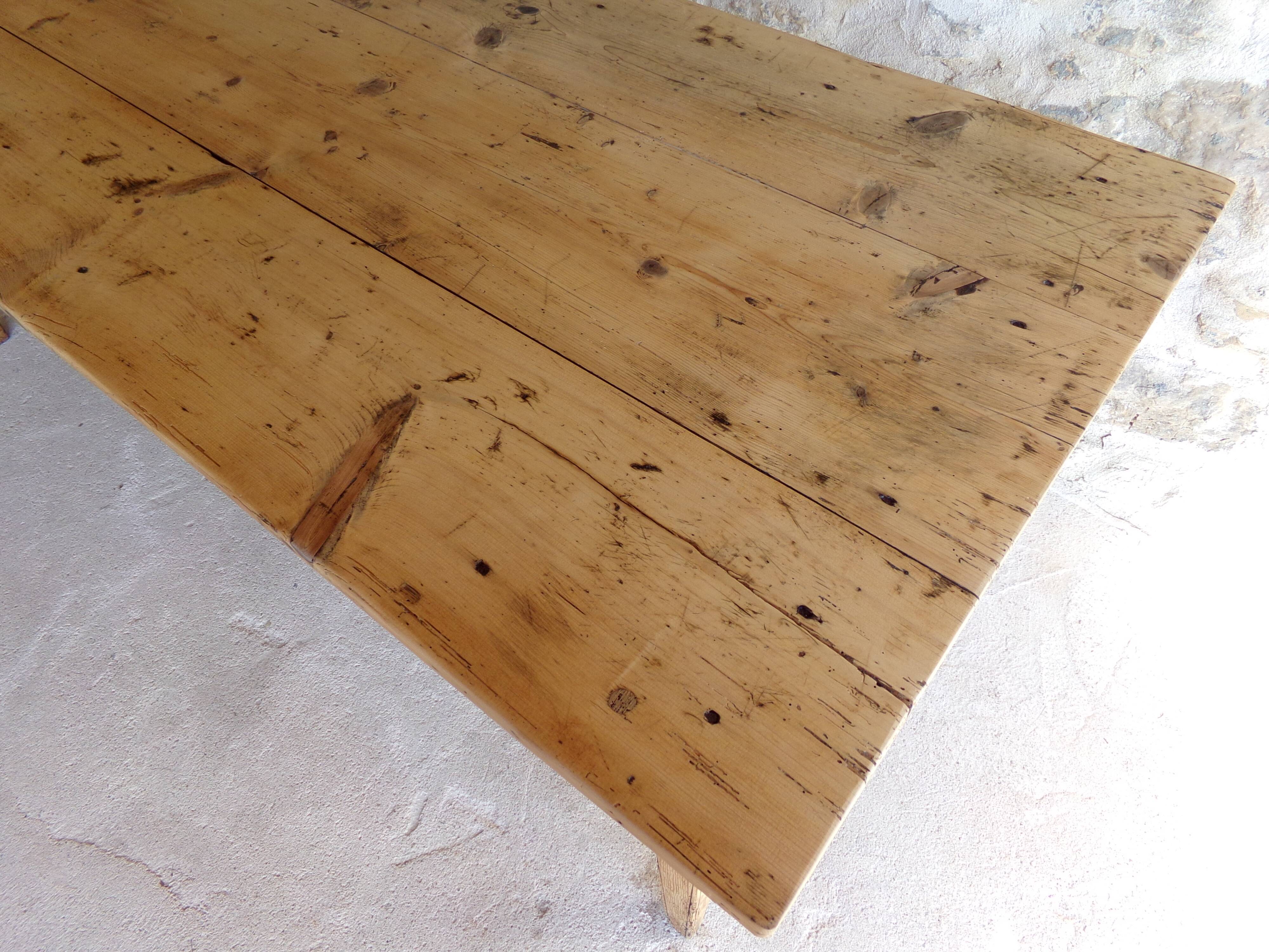 Farmhouse table in raw wood