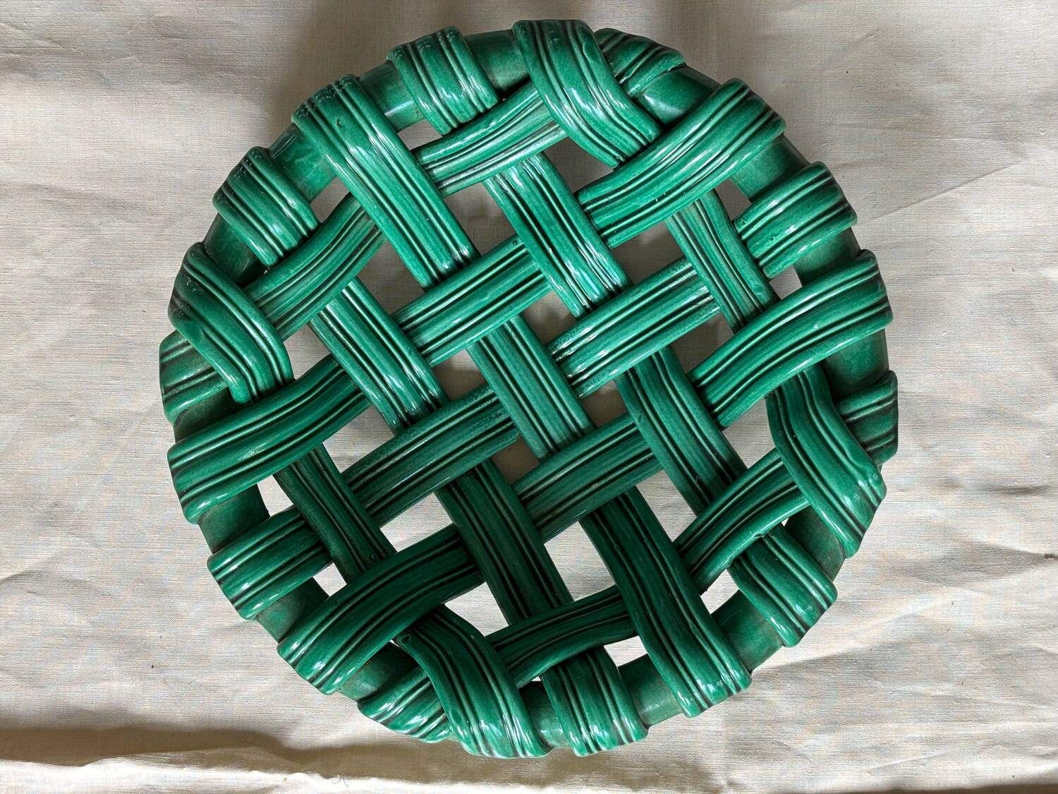 Woven ceramic basket