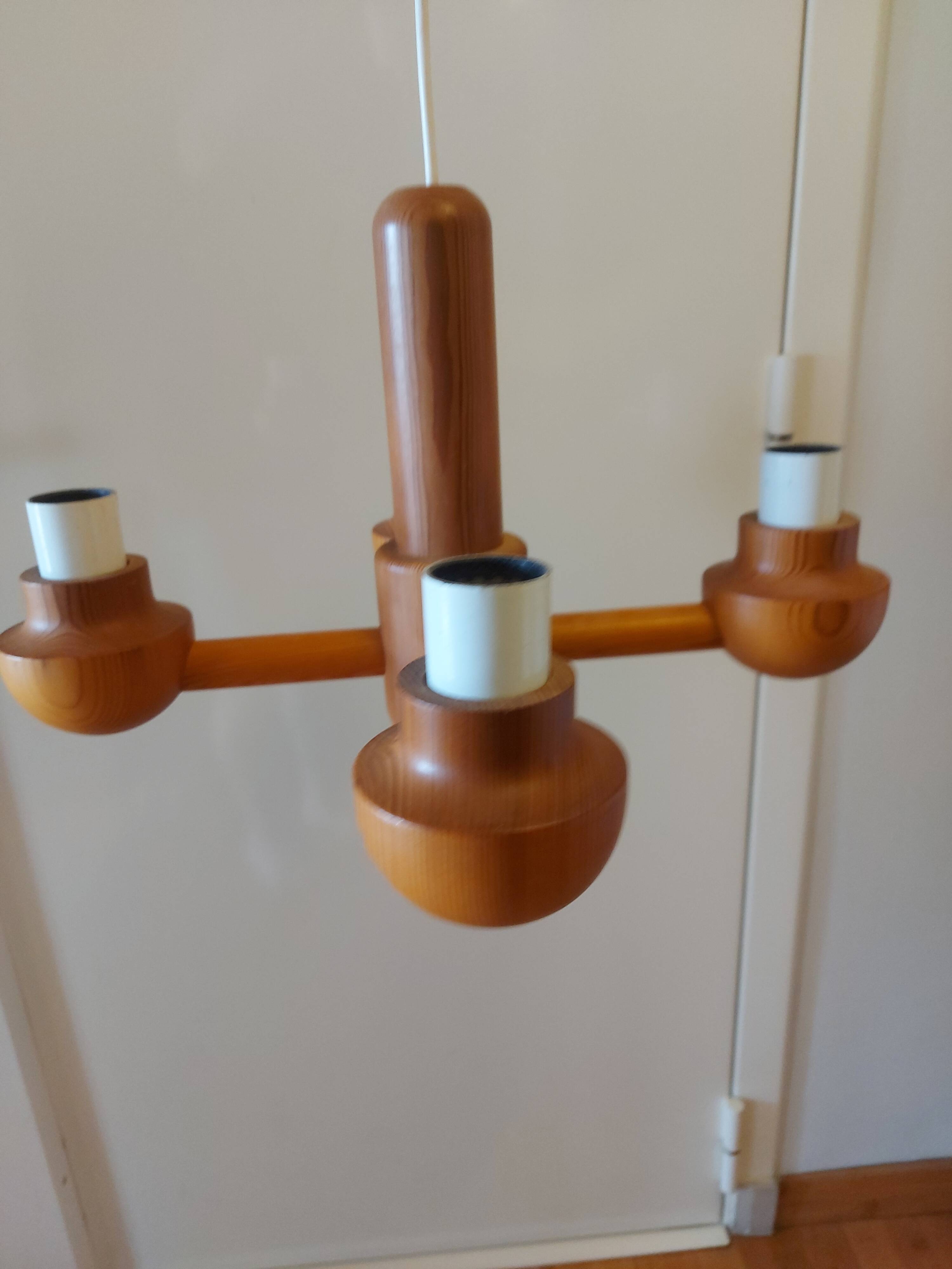 Vintage Ikea pine chandelier