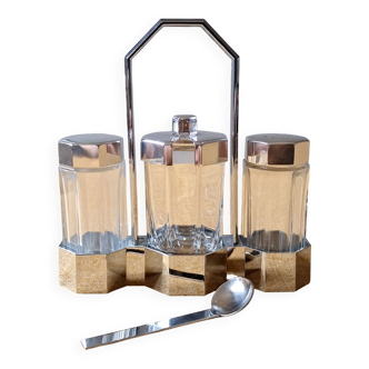 Arcoroc salt/pepper/mustard server from the 1980s